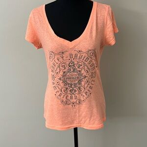 Neon Orange Harley Davidson Tee